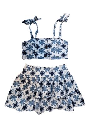 Agua Bendita X Target Linen Blend Skirt With Crop Top-M